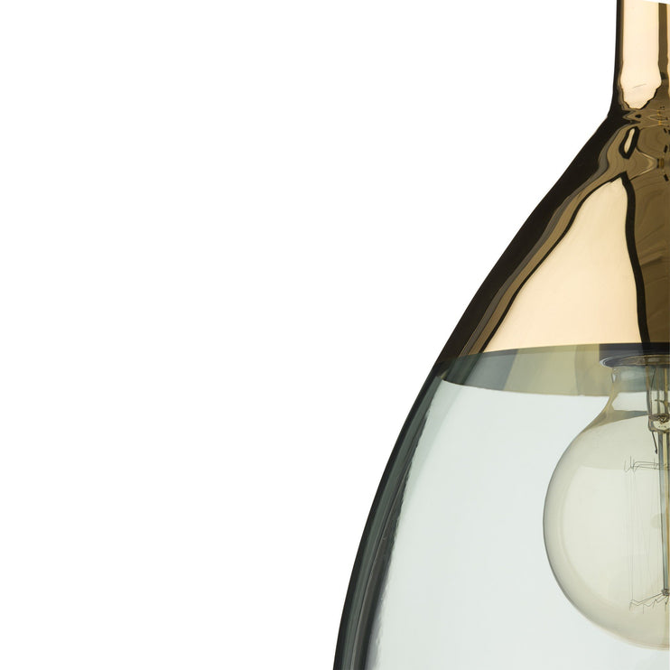 Karlino pendant lamp, green & brass, 90% glass & 10% brass-plated iron |High quality homewares