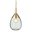Karlino pendant lamp, green & brass, 90% glass & 10% brass-plated iron | URBANARA pendant lamps