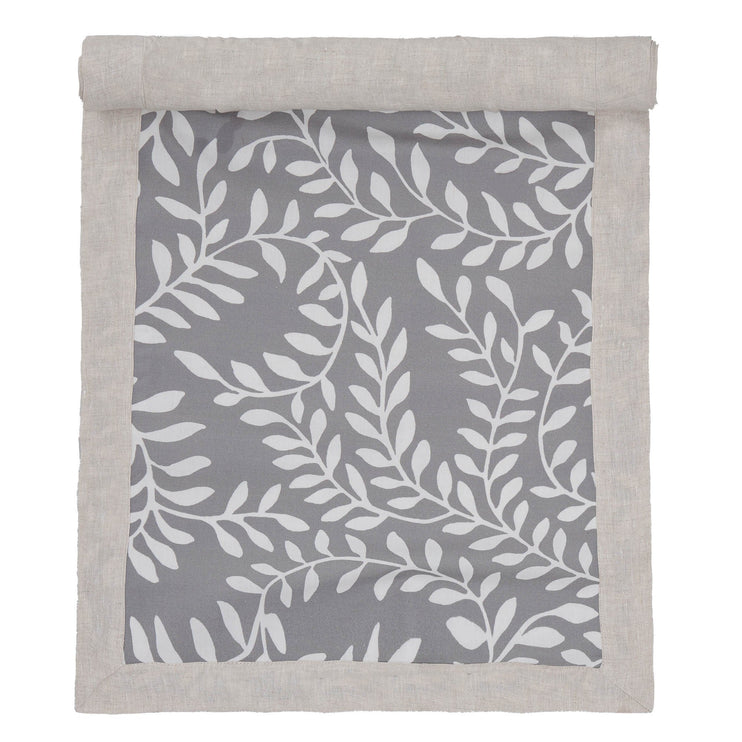 Eixo table runner, grey & white & natural, 100% cotton & 100% linen