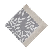 Serviette Eixo, Grau & Weiß & Natur, 100% Baumwolle & 100% Leinen