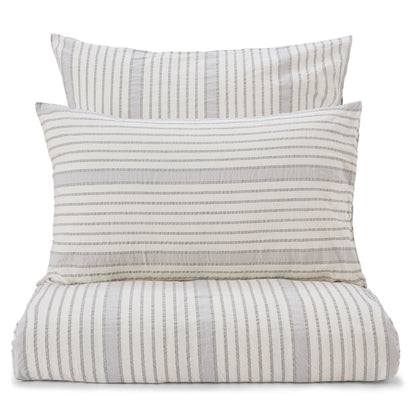 Minho duvet cover, natural white & grey & black, 93% cotton & 7% linen