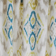 Suide curtain, natural white & turquoise & green, 65% linen & 35% polyester | URBANARA curtains