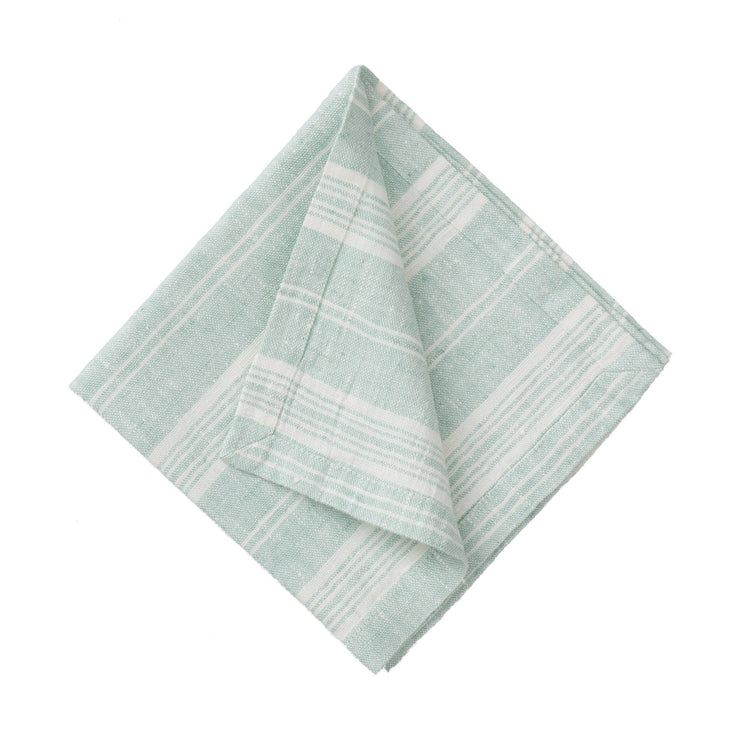 Lusis table runner, mint & white, 100% linen |High quality homewares