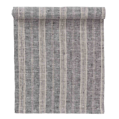 Tischläufer Lusis, Schwarz & Natur, 100% Leinen