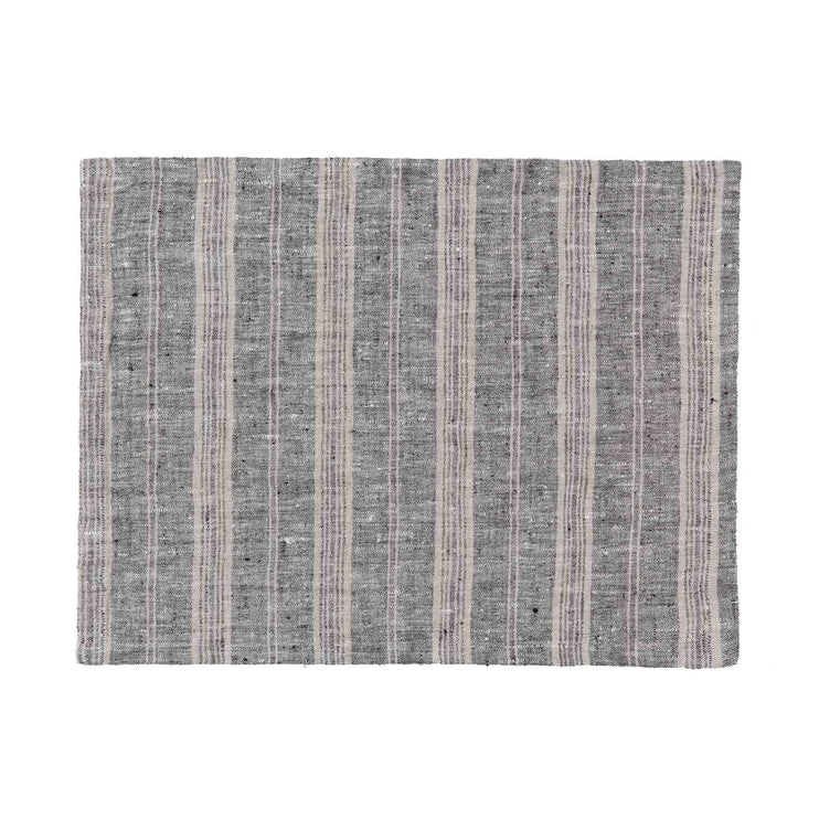 Lusis place mat, black & natural, 100% linen