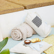 Picknickdecke Saldanha Zartrosa & Natur & Grau, 75% Baumwolle & 25% Leinen | Hochwertige Wohnaccessoires