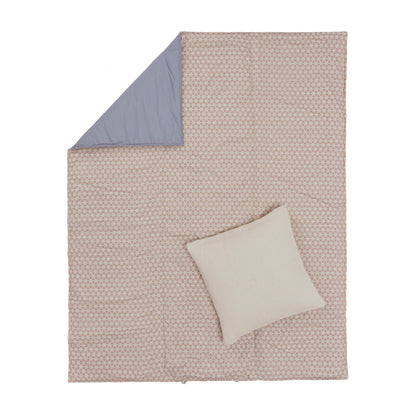 Picknickdecke Saldanha Zartrosa & Natur & Grau, 75% Baumwolle & 25% Leinen