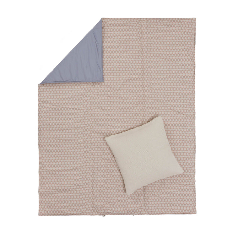 Picknickdecke Saldanha Zartrosa & Natur & Grau, 75% Baumwolle & 25% Leinen
