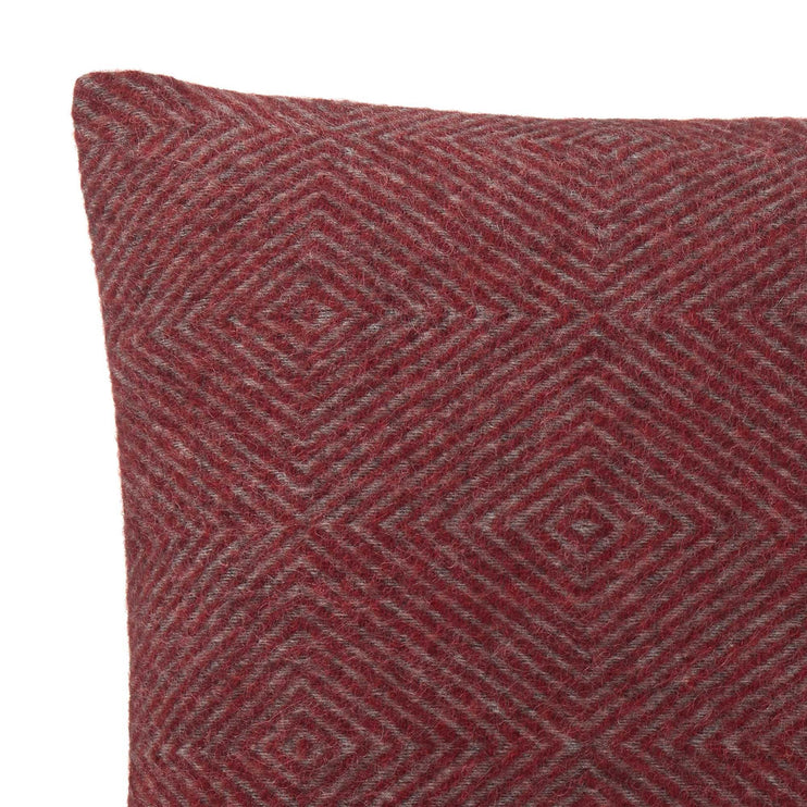 Kissenhülle Gotland, Rot & Grau, 100% Wolle & 100% Leinen | Hochwertige Wohnaccessoires