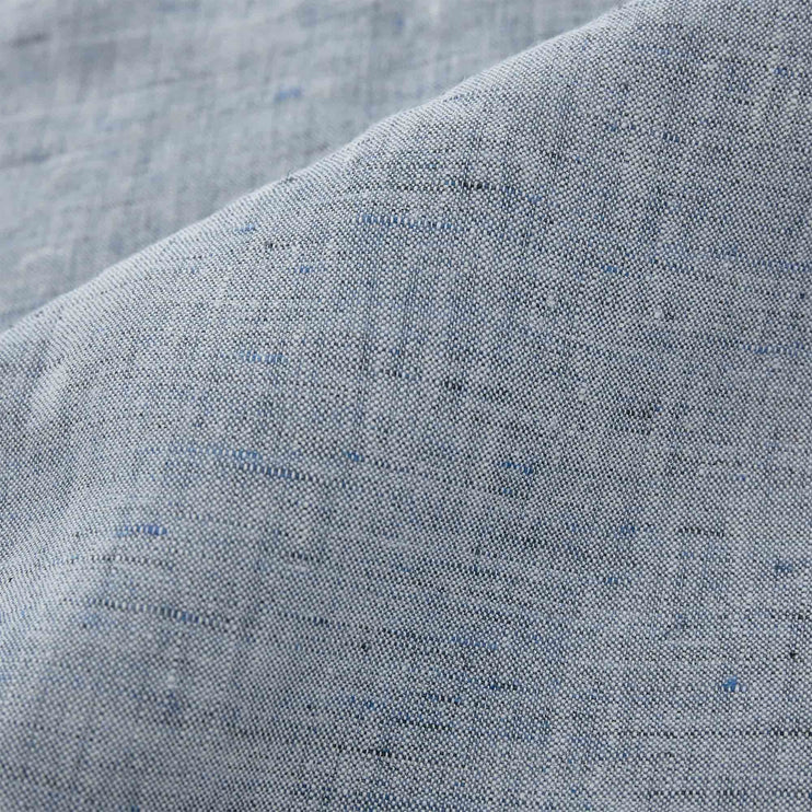 Sameiro fitted sheet, dark grey blue, 100% linen | URBANARA fitted sheets