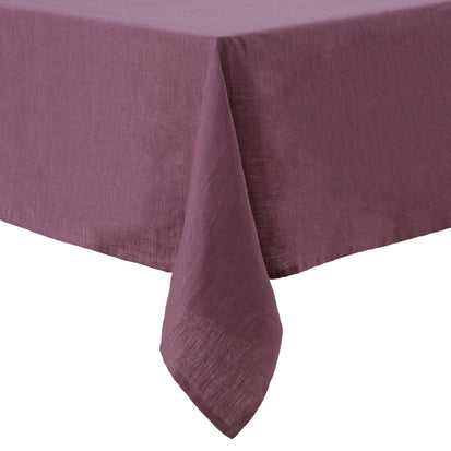 Tischdecke Teis, Aubergine, 100% Leinen