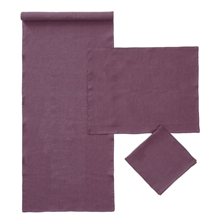 Serviette Teis, Aubergine, 100% Leinen | URBANARA Servietten