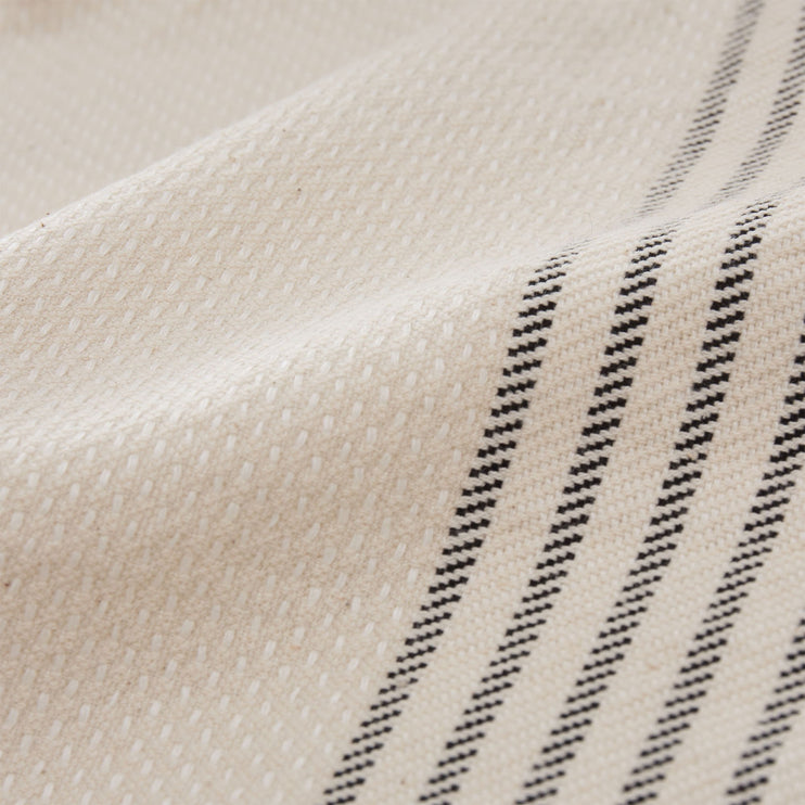 Bademantel Kadan, Creme & Schwarz, 50% Leinen & 50% Baumwolle | Hochwertige Wohnaccessoires