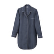 Pyjama Alva, Dunkles Graublau & Weiß, 100% Bio-Baumwolle