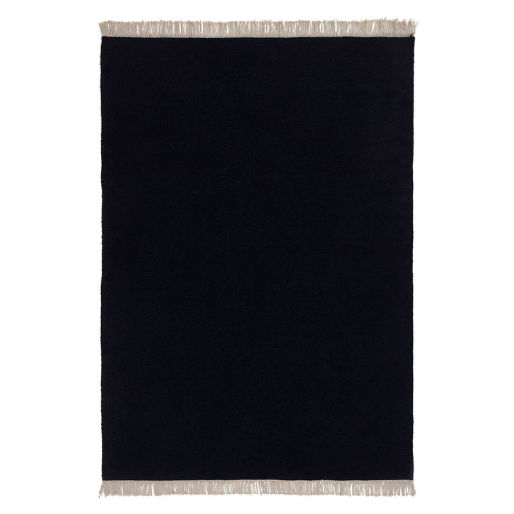 Manu rug, dark blue, 100% wool & 100% cotton |High quality homewares