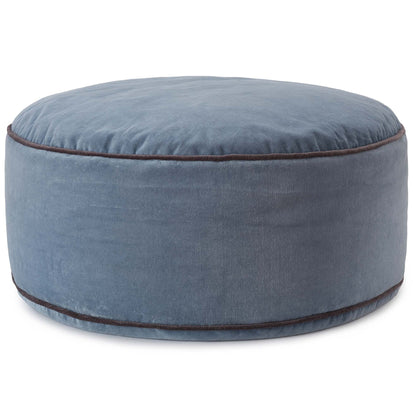 Pouf Deomali, Blaugrau & Dunkelgrau, 100% Baumwolle