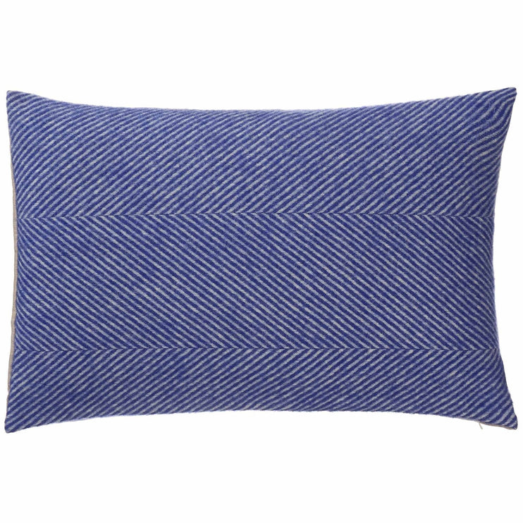 Kissenhülle Gotland, Ultramarinblau & Creme, 100% Schurwolle & 100% Leinen