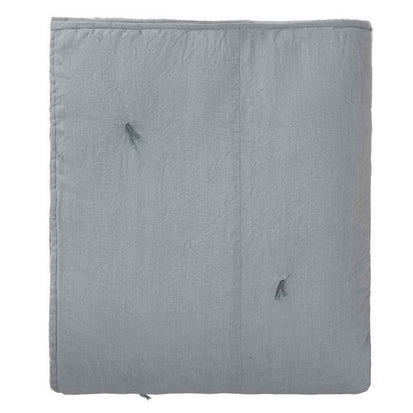 Tagesdecke Gaya, Helles Grüngrau & Grüngrau, 100% Leinen & 100% Baumwolle & 100% Polyester