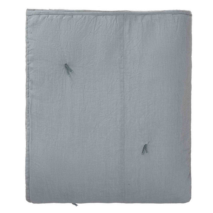 Tagesdecke Gaya, Helles Grüngrau & Grüngrau, 100% Leinen & 100% Baumwolle & 100% Polyester