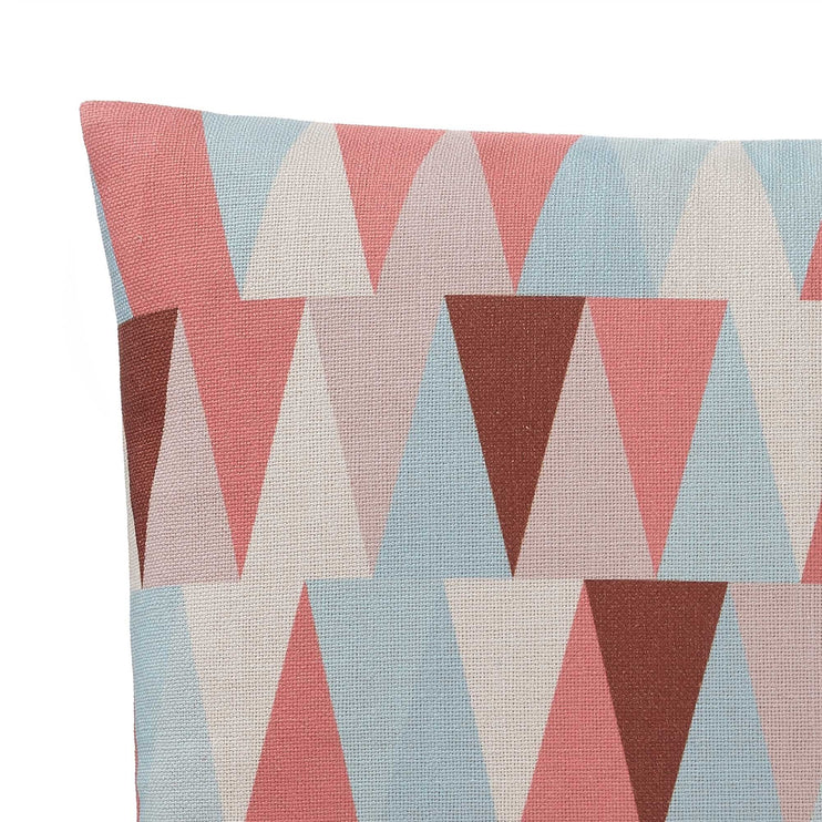 Havant cushion cover, papaya & cognac & ice blue, 100% linen | URBANARA cushion covers