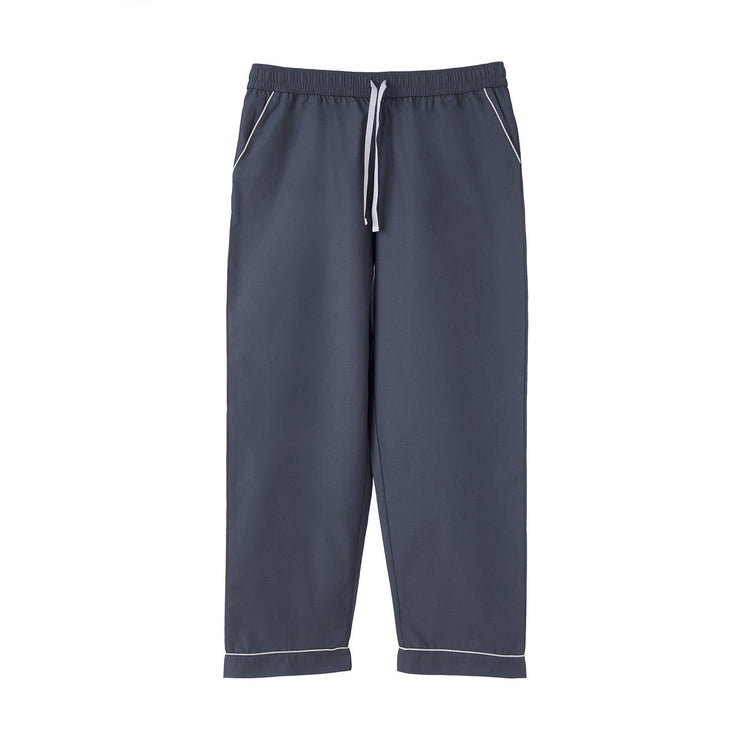 Pyjama Alva, Dunkles Graublau & Weiß, 100% Bio-Baumwolle | Hochwertige Wohnaccessoires