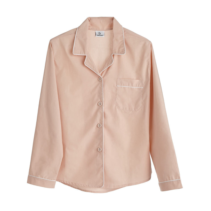 Pyjama Alva, Rosa & Weiß, 100% Bio-Baumwolle