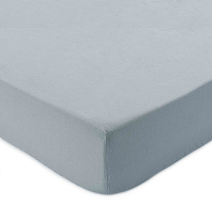 Mafalda fitted sheet, light green grey, 100% linen