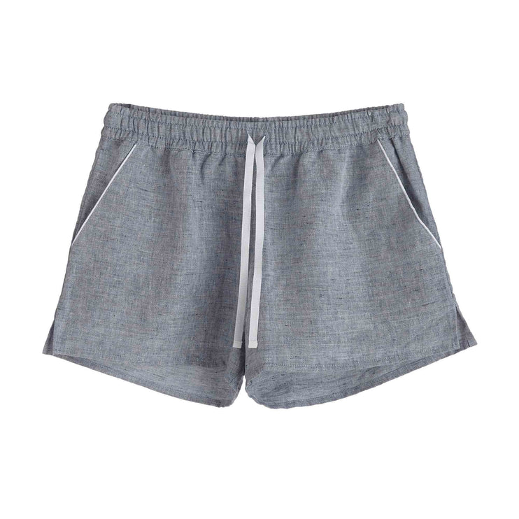 Pyjama Casaal, Dunkles Graublau & Weiß, 100% Leinen & 100% Baumwolle | Hochwertige Wohnaccessoires