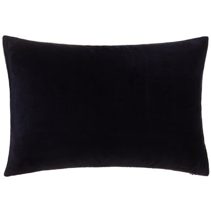 Amreli cushion cover, dark blue & natural, 100% cotton & 100% linen