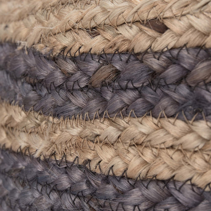 Pouf Silani, Natur & Anthrazit, 90% Jute & 10% Baumwolle | Hochwertige Wohnaccessoires