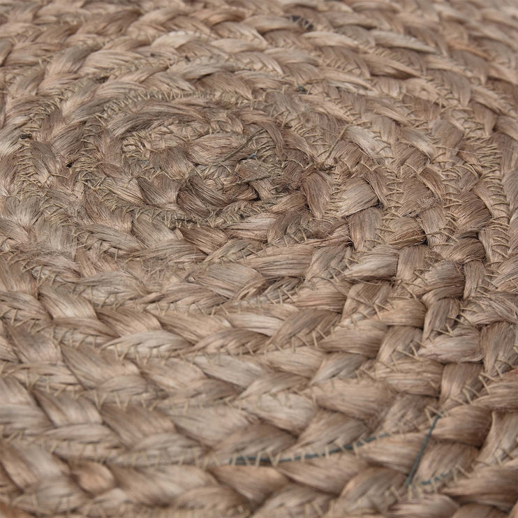 Pouf Silani, Natur & Graugrün, 90% Jute & 10% Baumwolle | URBANARA Hocker & Poufs