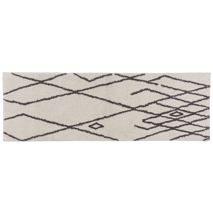 Zerdali bath mat, natural white & dark grey, 100% cotton | URBANARA bath mats