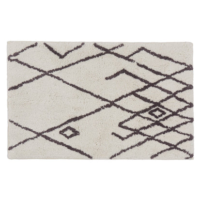 Zerdali bath mat, natural white & dark grey, 100% cotton