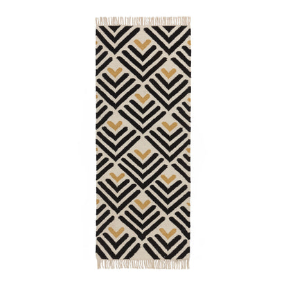 Black & Bright mustard & Natural white Caen Läufer | Home & Living inspiration | URBANARA