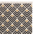 Caen runner, black & bright mustard & natural white, 90% wool & 10% cotton