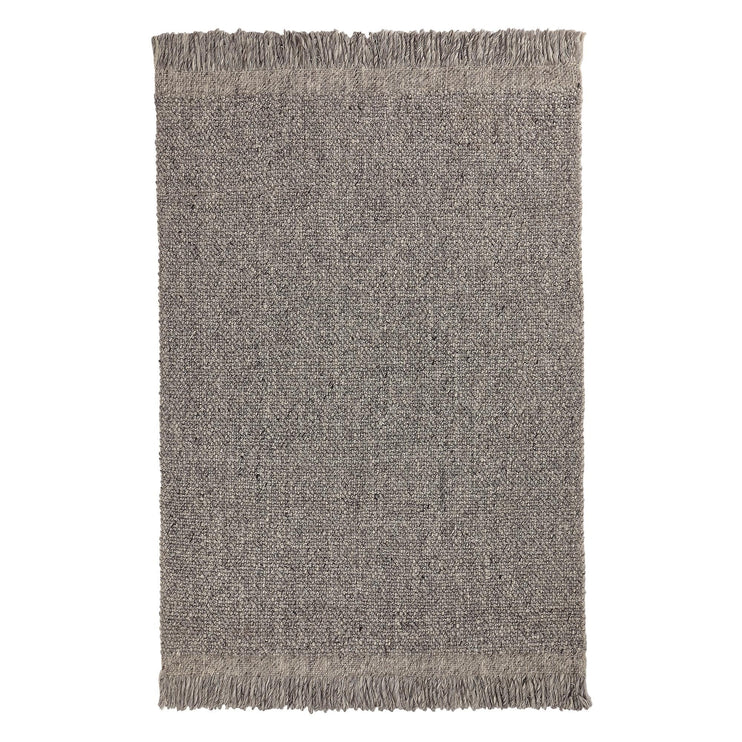 Teppich Gompti, Grau-Melange & Naturweiß, 50% Wolle & 50% Viskose | URBANARA Wollteppiche