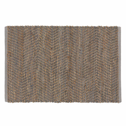 Nattika doormat, grey & natural, 45% leather & 45% jute & 10% cotton