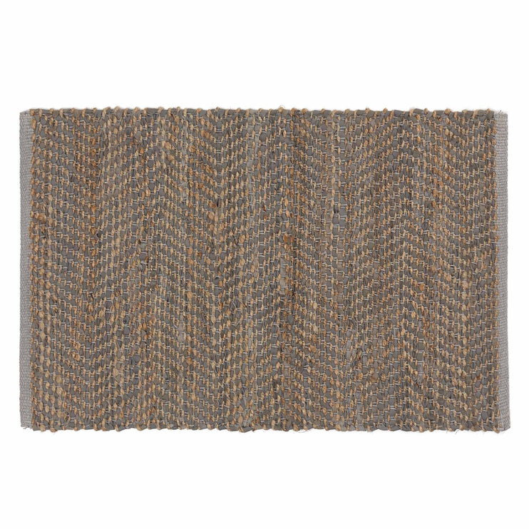 Nattika doormat, grey & natural, 45% leather & 45% jute & 10% cotton