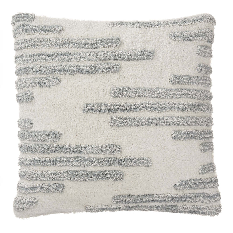 Kissenhülle Usari, Naturweiß & Helles Grüngrau, 100% Baumwolle