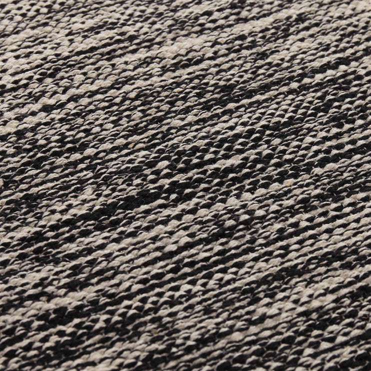 Ziller rug, black & natural white, 100% cotton |High quality homewares