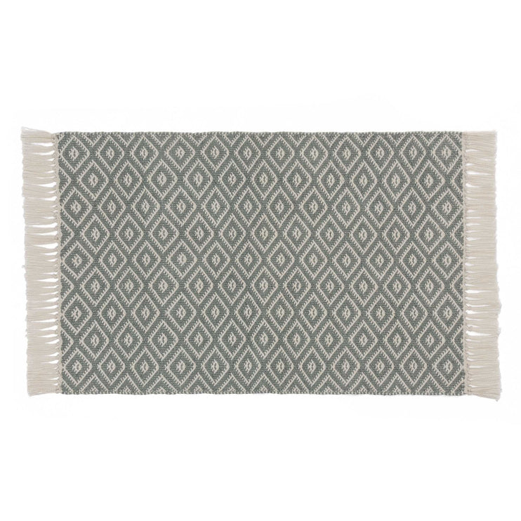 Fussmatte Barota, Grüngrau & Weiß, 100% PET | URBANARA Gartenaccessories
