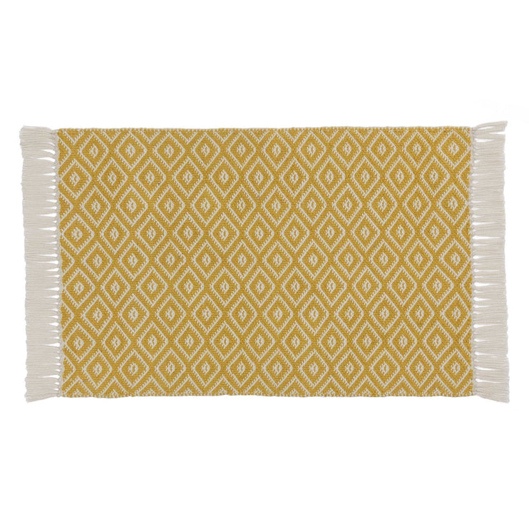 Fussmatte Barota, Leuchtendes Senfgelb & Weiß, 100% PET | URBANARA Gartenaccessories