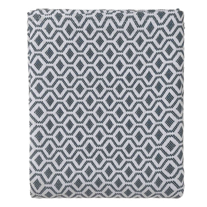 Viana bedspread, teal & white, 100% cotton