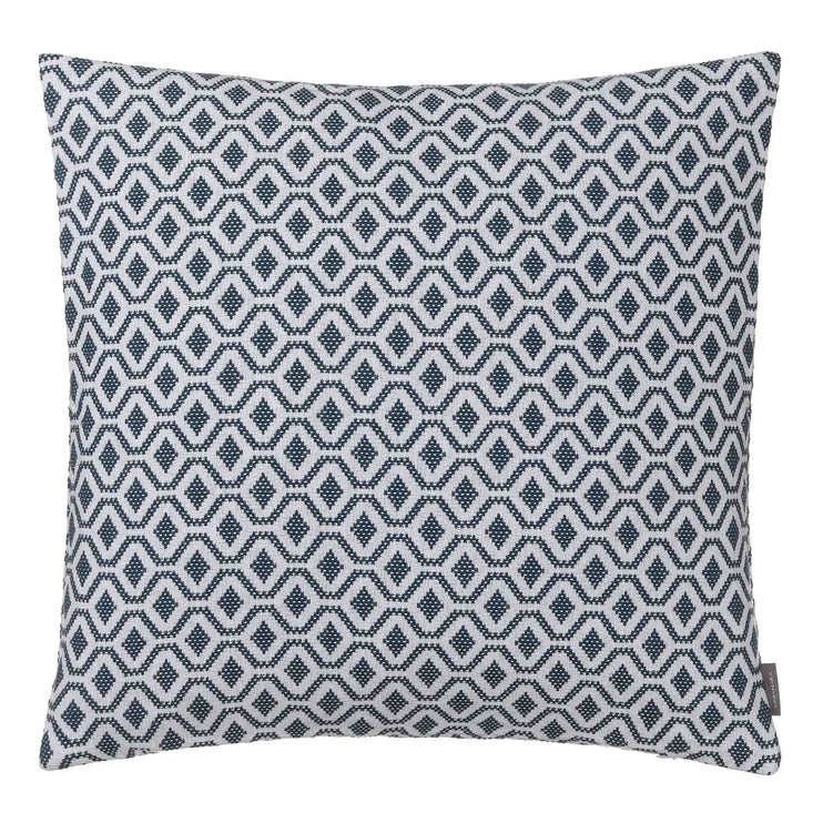 Viana cushion cover, teal & white, 100% cotton