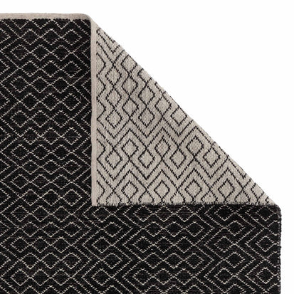 Amini Wool Rug black & off-white, 100% new wool