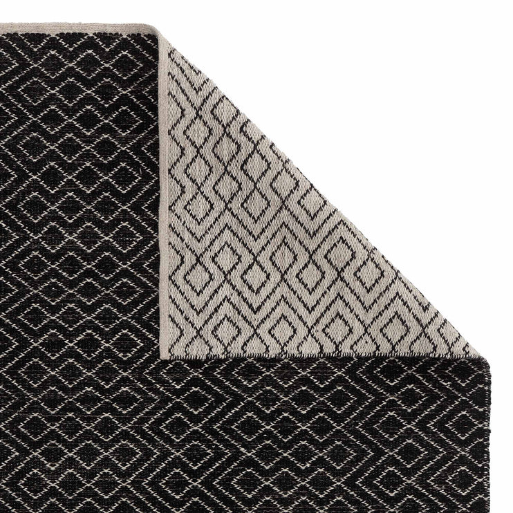 Amini Wool Rug black & off-white, 100% new wool