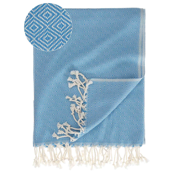 Cesme Hammam Towel light blue & white, 100% cotton