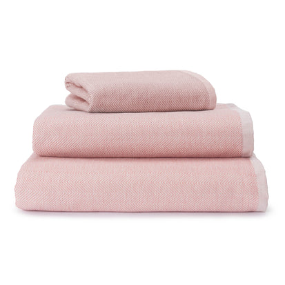 Ilhavo Towel dusty pink & natural white, 100% organic cotton