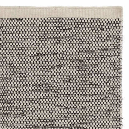 Wollteppich Kolong übergroß Eierschale & Schwarz, 100% Wolle