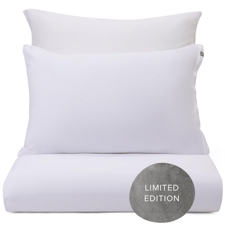 Kaschmir-Baumwoll-Bettwäsche Caldela [Weiß]